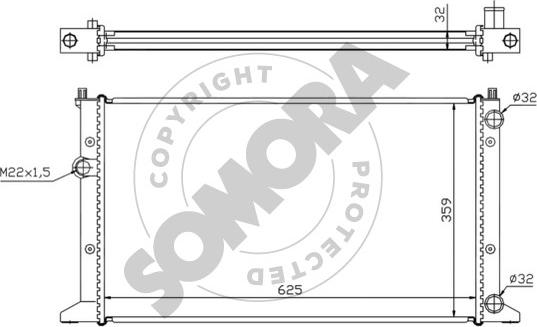 Somora 350940D - Радіатор, охолодження двигуна autocars.com.ua