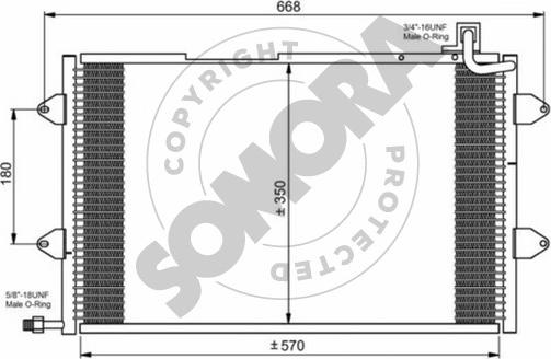 Somora 350960C - Конденсатор, кондиціонер autocars.com.ua