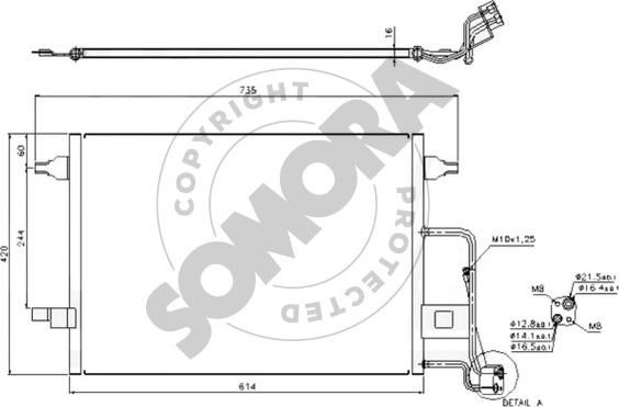 Somora 352360D - Конденсатор, кондиціонер autocars.com.ua