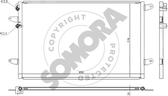 Somora 352360E - Конденсатор, кондиціонер autocars.com.ua