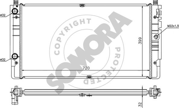 Somora 354042 - Радіатор, охолодження двигуна autocars.com.ua