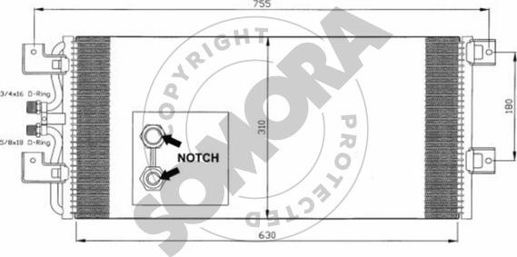 Somora 354060A - Конденсатор, кондиціонер autocars.com.ua