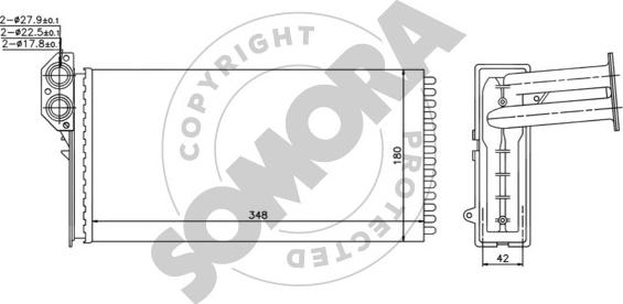 Somora 354650 - Теплообмінник, опалення салону autocars.com.ua