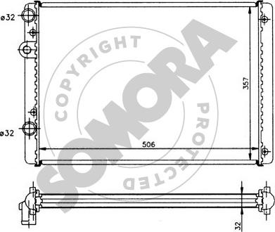 Somora 355241 - Радіатор, охолодження двигуна autocars.com.ua