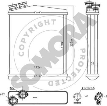 Somora 360150 - Теплообмінник, опалення салону autocars.com.ua