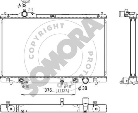 Somora 371140B - Радіатор, охолодження двигуна autocars.com.ua