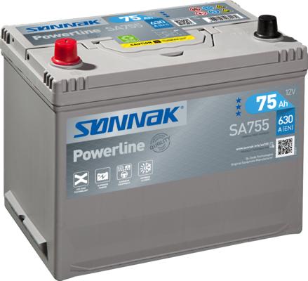 Sonnak SA755 - Стартерная аккумуляторная батарея, АКБ autodnr.net