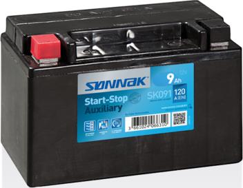Sonnak SK091 - Стартерная аккумуляторная батарея, АКБ autodnr.net