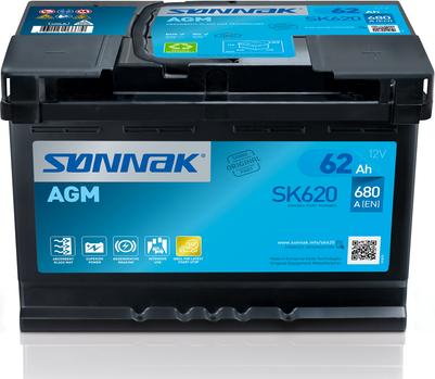 Sonnak SK620 - Стартерна акумуляторна батарея, АКБ autocars.com.ua