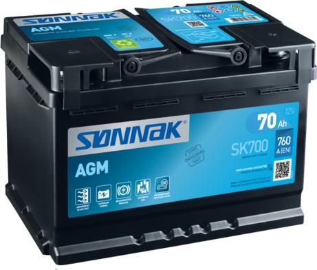 Sonnak SK700 - Стартерна акумуляторна батарея, АКБ autocars.com.ua