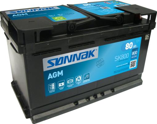 Sonnak SK800 - Стартерна акумуляторна батарея, АКБ autocars.com.ua