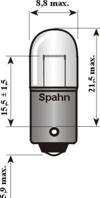 Spahn Glühlampen 2508 - Лампа розжарювання, стоянкові вогні / габаритні ліхтарі autocars.com.ua