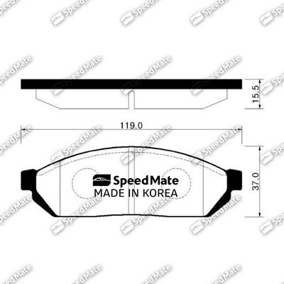 SpeedMate SM-BPG003 - Тормозные колодки, дисковые, комплект avtokuzovplus.com.ua