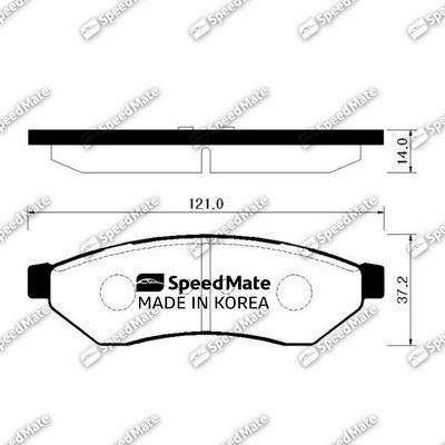 SpeedMate SM-BPG012 - Гальмівні колодки, дискові гальма autocars.com.ua