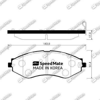 SpeedMate SM-BPG014 - Гальмівні колодки, дискові гальма autocars.com.ua