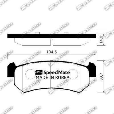 SpeedMate SM-BPG015 - Тормозные колодки, дисковые, комплект avtokuzovplus.com.ua