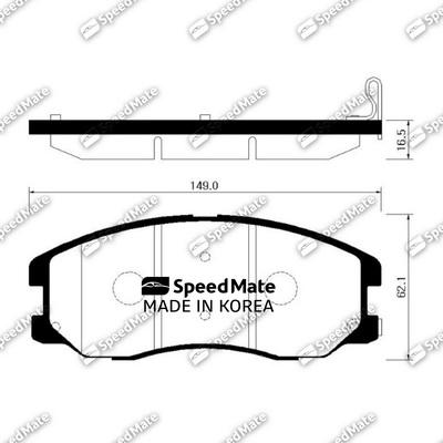 SpeedMate SM-BPG017 - Тормозные колодки, дисковые, комплект avtokuzovplus.com.ua