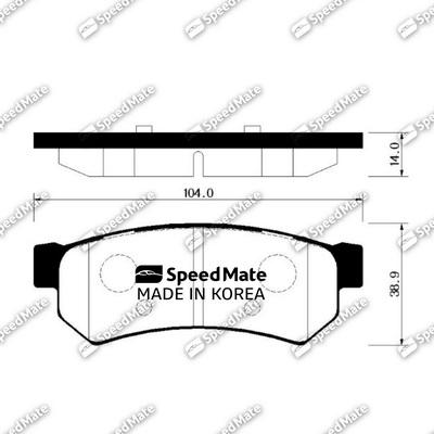 SpeedMate SM-BPG020 - Тормозные колодки, дисковые, комплект avtokuzovplus.com.ua