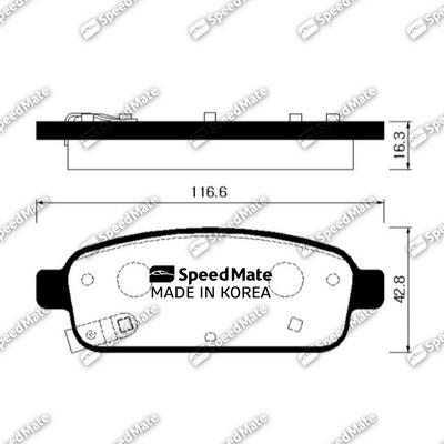 SpeedMate SM-BPG022 - Гальмівні колодки, дискові гальма autocars.com.ua