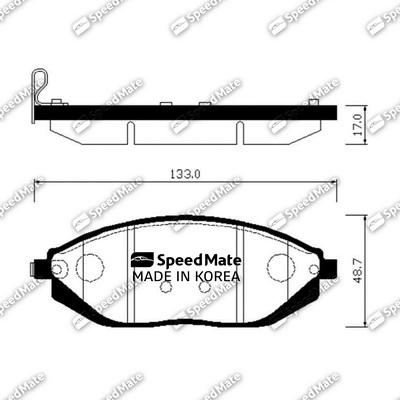 SpeedMate SM-BPG023 - Тормозные колодки, дисковые, комплект avtokuzovplus.com.ua