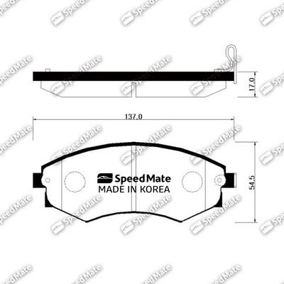 SpeedMate SM-BPH004 - Гальмівні колодки, дискові гальма autocars.com.ua