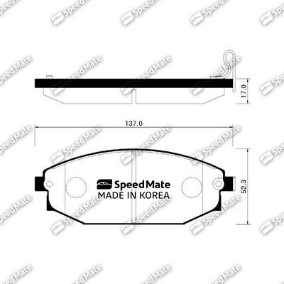 SpeedMate SM-BPH005 - Гальмівні колодки, дискові гальма autocars.com.ua