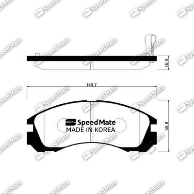 SpeedMate SM-BPH009 - Тормозные колодки, дисковые, комплект autodnr.net