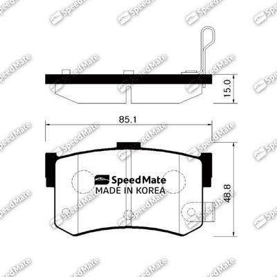 SpeedMate SM-BPH012 - Тормозные колодки, дисковые, комплект avtokuzovplus.com.ua