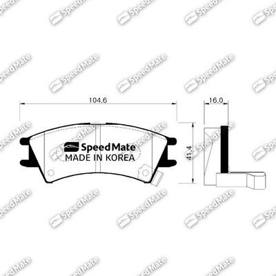 SpeedMate SM-BPH016 - Тормозные колодки, дисковые, комплект avtokuzovplus.com.ua