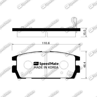 SpeedMate SM-BPH018 - Тормозные колодки, дисковые, комплект avtokuzovplus.com.ua