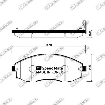 SpeedMate SM-BPH019 - Тормозные колодки, дисковые, комплект autodnr.net