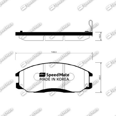 SpeedMate SM-BPH021 - Гальмівні колодки, дискові гальма autocars.com.ua