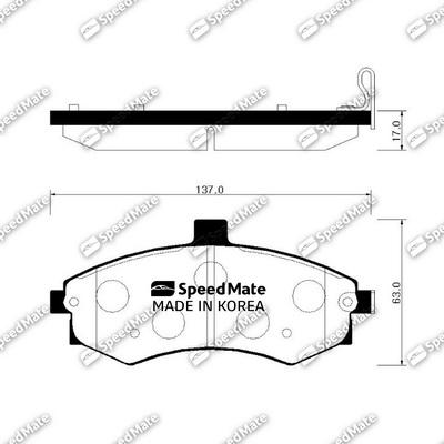 SpeedMate SM-BPH025 - Гальмівні колодки, дискові гальма autocars.com.ua