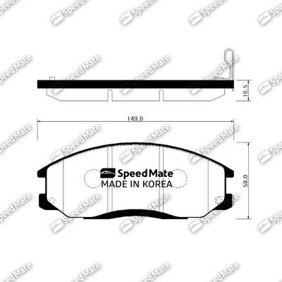 SpeedMate SM-BPH027 - Гальмівні колодки, дискові гальма autocars.com.ua