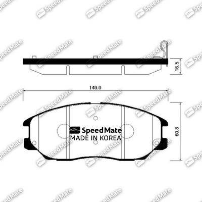 SpeedMate SM-BPH028 - Гальмівні колодки, дискові гальма autocars.com.ua