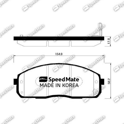 SpeedMate SM-BPH030 - Тормозные колодки, дисковые, комплект avtokuzovplus.com.ua