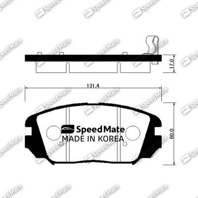 SpeedMate SM-BPH032 - Гальмівні колодки, дискові гальма autocars.com.ua