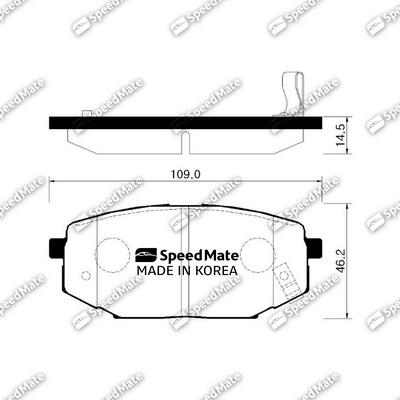 SpeedMate SM-BPH033 - Гальмівні колодки, дискові гальма autocars.com.ua