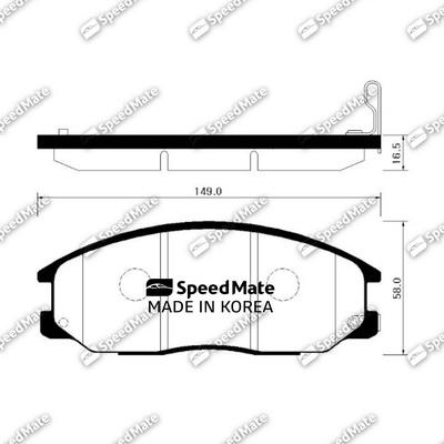 SpeedMate SM-BPH036 - Гальмівні колодки, дискові гальма autocars.com.ua