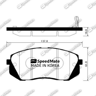 SpeedMate SM-BPH037 - Гальмівні колодки, дискові гальма autocars.com.ua