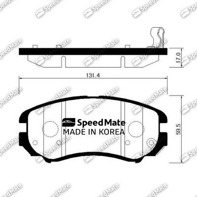SpeedMate SM-BPH038 - Гальмівні колодки, дискові гальма autocars.com.ua