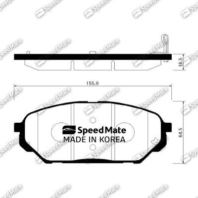 SpeedMate SM-BPH039 - Тормозные колодки, дисковые, комплект avtokuzovplus.com.ua