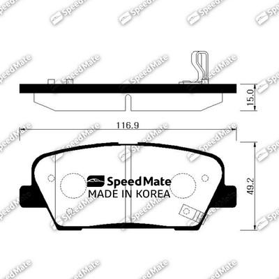 SpeedMate SM-BPH045 - Гальмівні колодки, дискові гальма autocars.com.ua