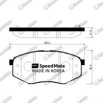 SpeedMate SM-BPH046 - Тормозные колодки, дисковые, комплект avtokuzovplus.com.ua
