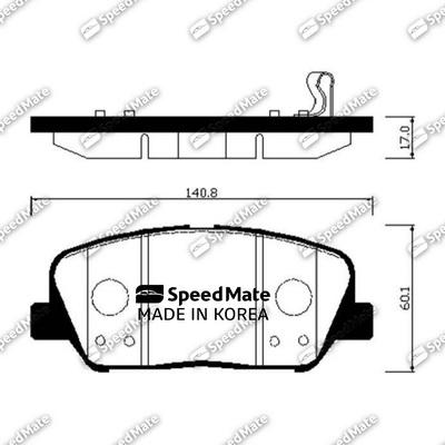 SpeedMate SM-BPH050 - Тормозные колодки, дисковые, комплект avtokuzovplus.com.ua