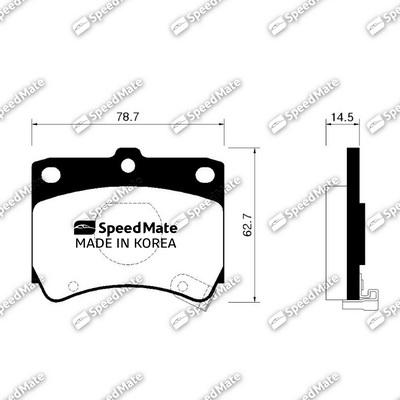 SpeedMate SM-BPK002 - Тормозные колодки, дисковые, комплект avtokuzovplus.com.ua