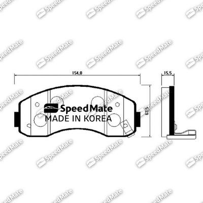 SpeedMate SM-BPK004 - Тормозные колодки, дисковые, комплект avtokuzovplus.com.ua