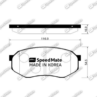 SpeedMate SM-BPK005 - Тормозные колодки, дисковые, комплект avtokuzovplus.com.ua