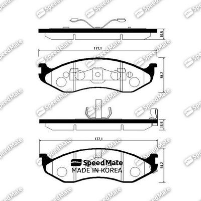 SpeedMate SM-BPK016 - Тормозные колодки, дисковые, комплект avtokuzovplus.com.ua