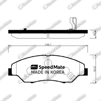SpeedMate SM-BPK019 - Гальмівні колодки, дискові гальма autocars.com.ua